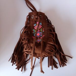 Crossbody Pouch Bag with Fringes